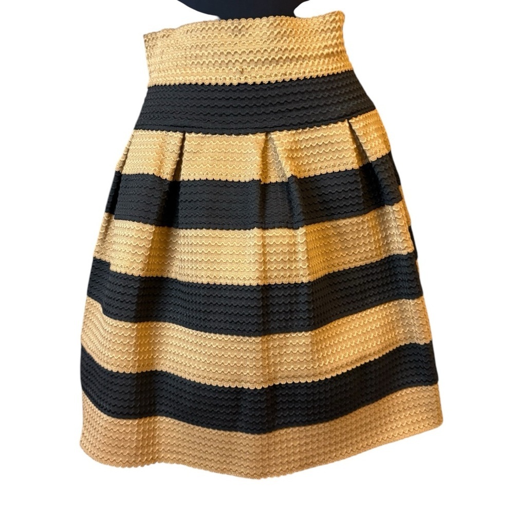Neslay Designer Stylish Black and Tan Striped Skirt - Picture 7 of 16